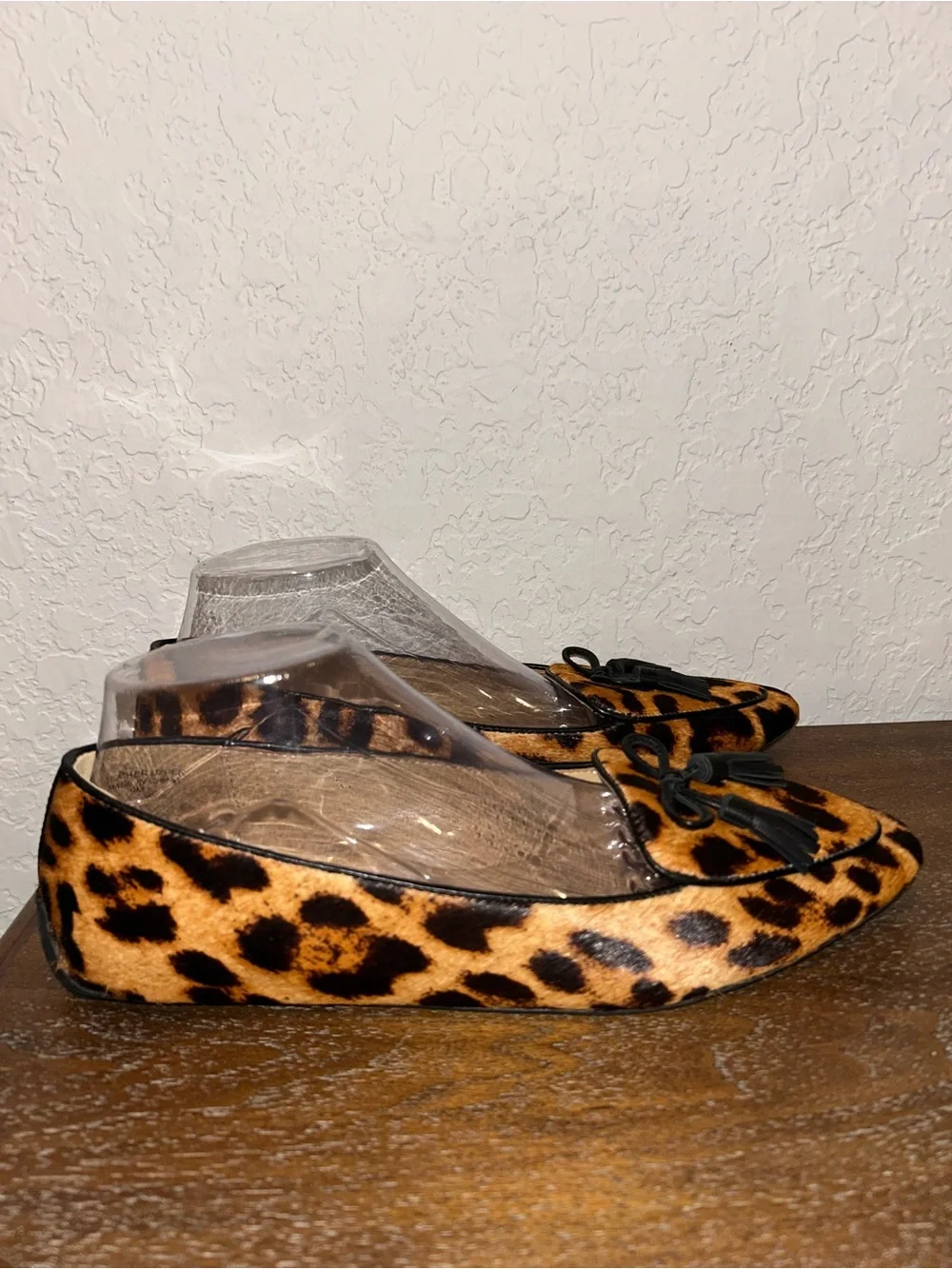Talbots Francesca Animal Print Tassel Tie Slip On Driver Moccasin Loafer Shoes